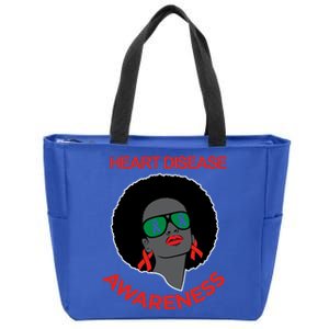 Awareness Month Funny Gift Black Heart Disease Awareness Gift Zip Tote Bag