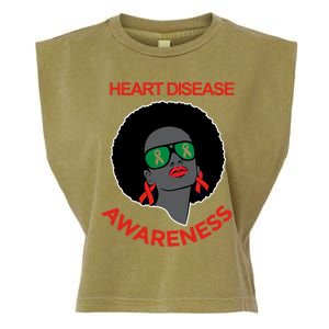 Awareness Month Funny Gift Black Heart Disease Awareness Gift Garment-Dyed Women's Muscle Tee