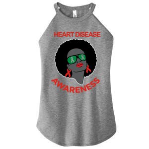 Awareness Month Funny Gift Black Heart Disease Awareness Gift Women's Perfect Tri Rocker Tank