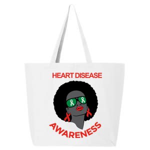 Awareness Month Funny Gift Black Heart Disease Awareness Gift 25L Jumbo Tote