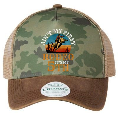 AinT My First Rodeo Bull Riding 5th Birthday Legacy Tie Dye Trucker Hat