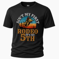 AinT My First Rodeo Bull Riding 5th Birthday Cooling Performance Crew T-Shirt