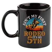 AinT My First Rodeo Bull Riding 5th Birthday 11oz C Handle Ceramic Mug