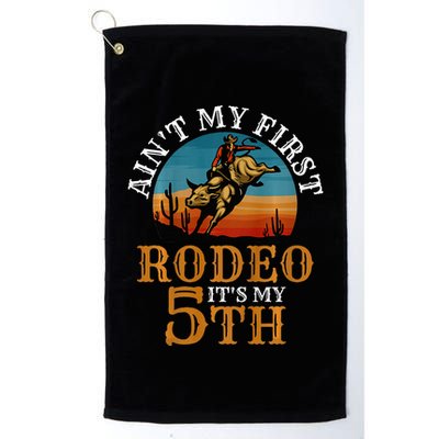 AinT My First Rodeo Bull Riding 5th Birthday Golf Towel