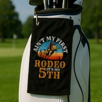 AinT My First Rodeo Bull Riding 5th Birthday Golf Towel