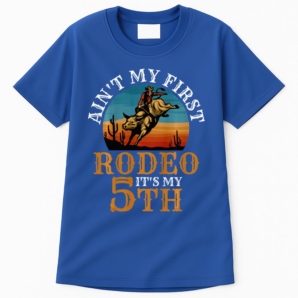 AinT My First Rodeo Bull Riding 5th Birthday Tall T-Shirt