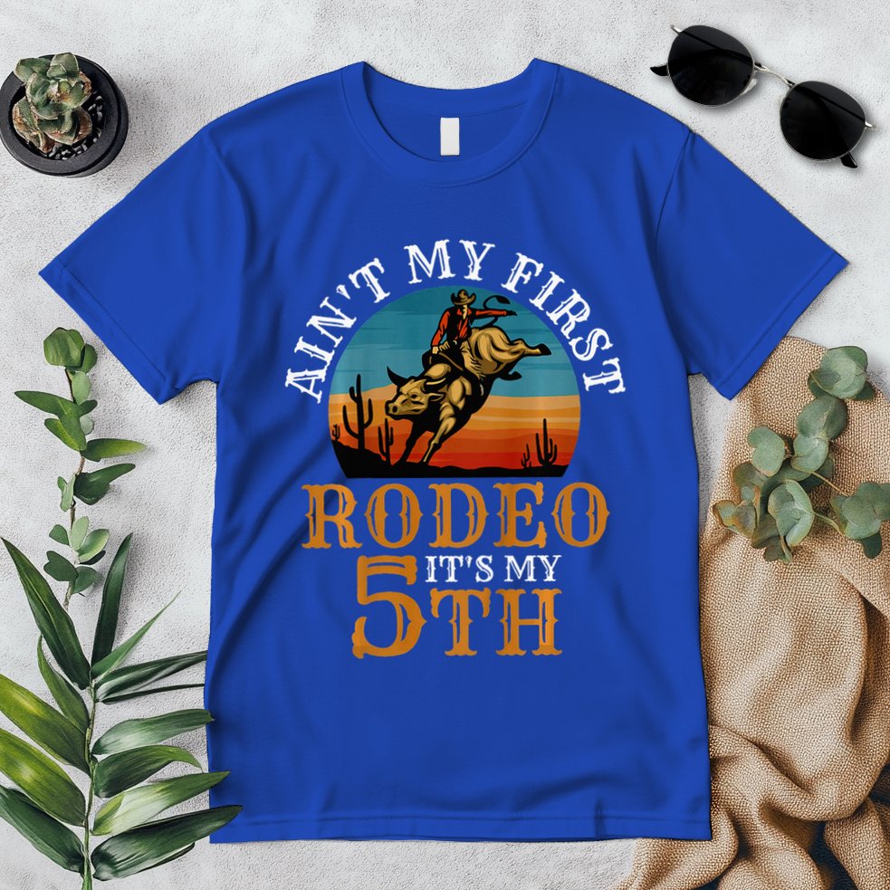 AinT My First Rodeo Bull Riding 5th Birthday Premium T-Shirt