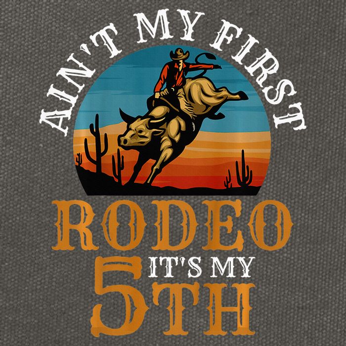 AinT My First Rodeo Bull Riding 5th Birthday Cotton Canvas Backpack