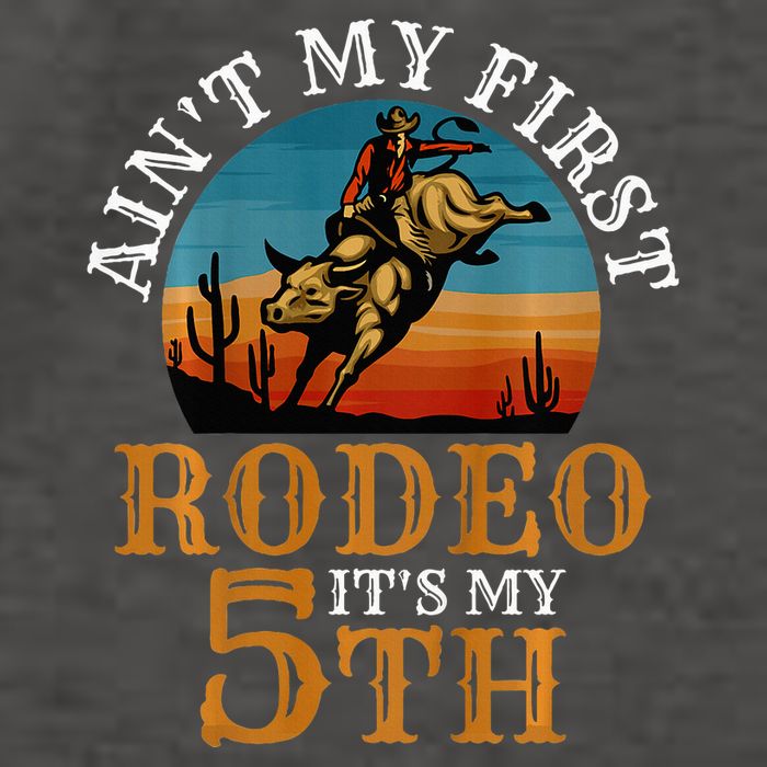 AinT My First Rodeo Bull Riding 5th Birthday Vector Backpack
