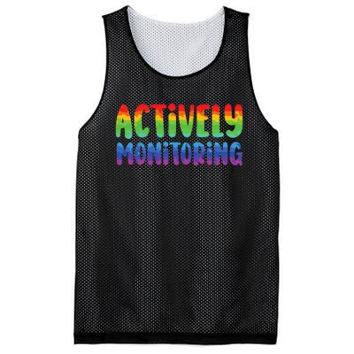 Actively Monitoring Fun Teacher Test Day Mesh Reversible Basketball Jersey Tank