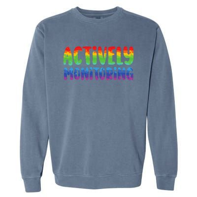 Actively Monitoring Fun Teacher Test Day Garment-Dyed Sweatshirt