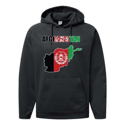 Afghanistan Map Flag Emblem Performance Fleece Hoodie