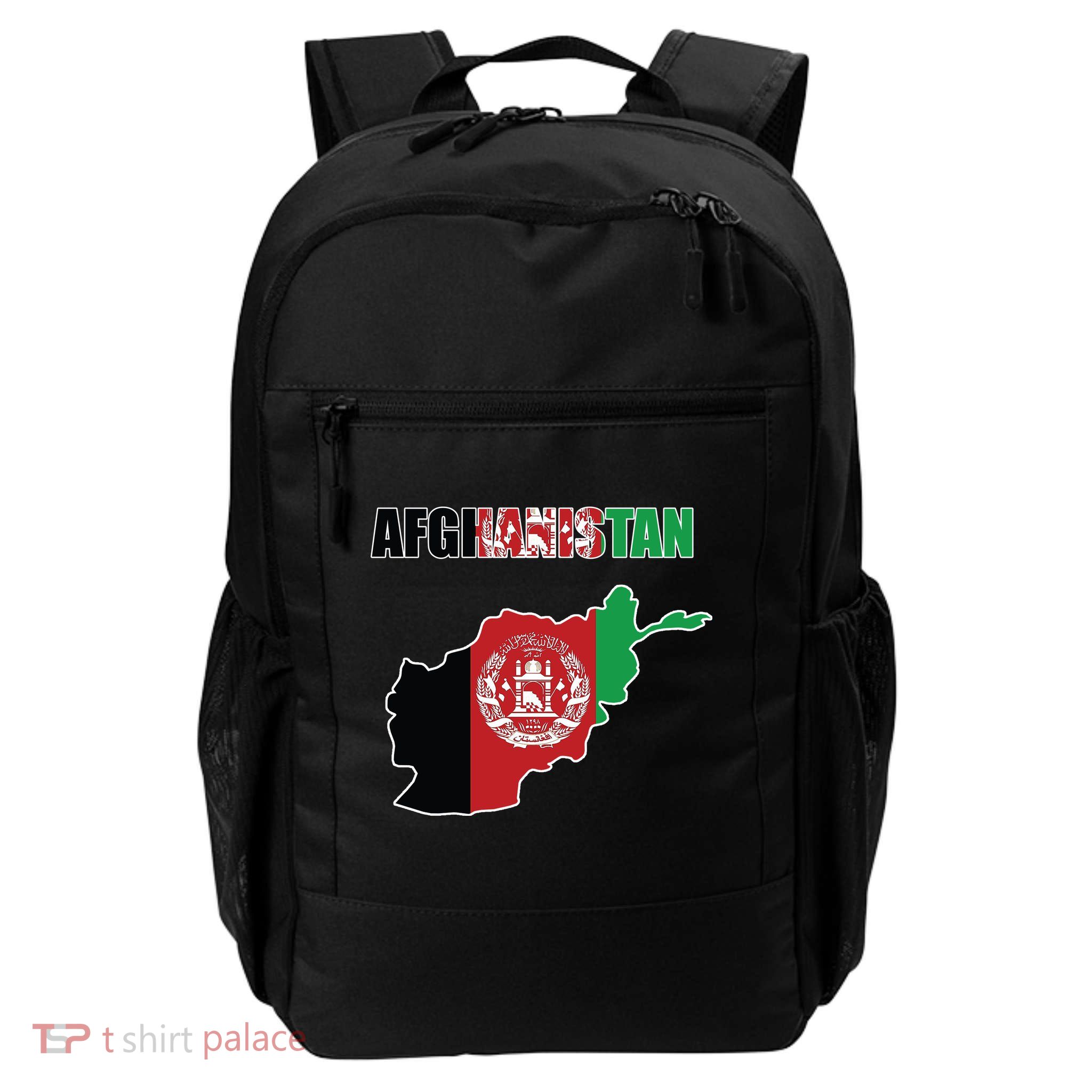 Afghanistan Map Flag Emblem Daily Commute Backpack