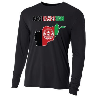 Afghanistan Map Flag Emblem Cooling Performance Long Sleeve Crew