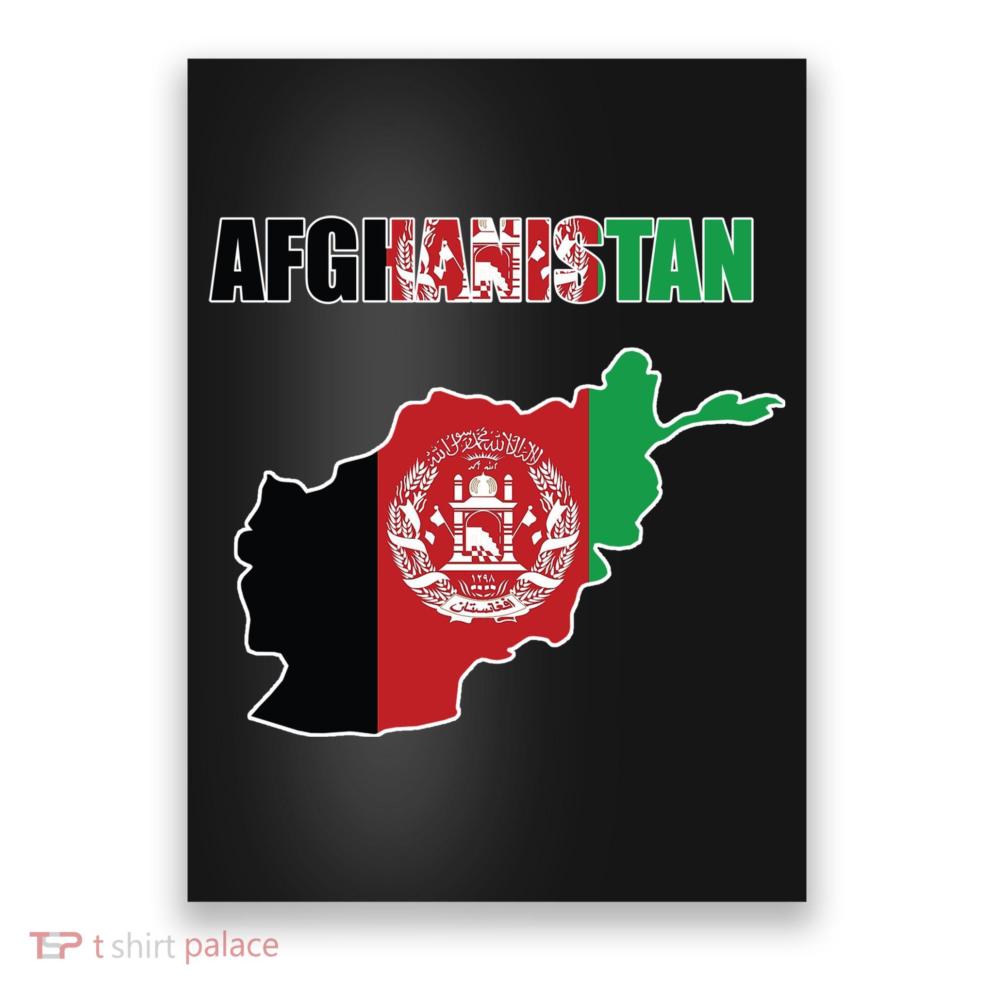Afghanistan Map Flag Emblem Poster