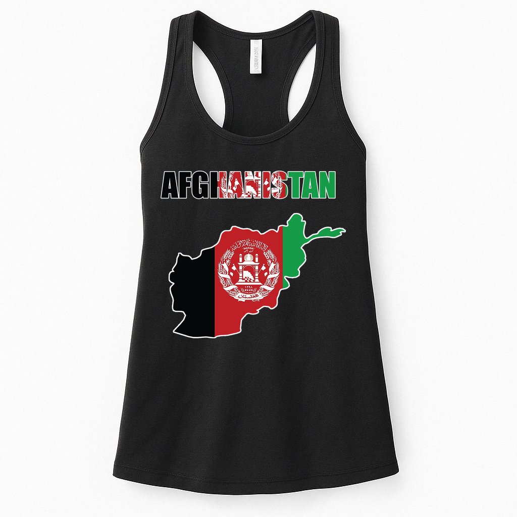 Afghanistan Map Flag Emblem Womens Tank Top