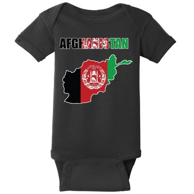 Afghanistan Map Flag Emblem Baby Bodysuit