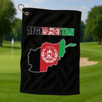 Afghanistan Map Flag Emblem Golf Towel