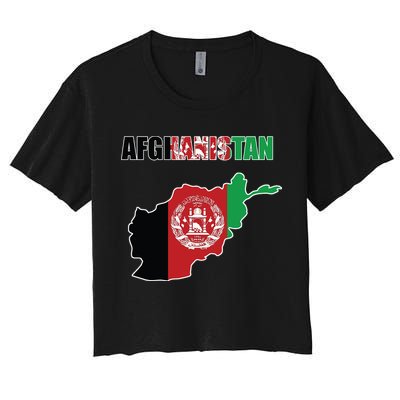 Afghanistan Map Flag Emblem Crop Top