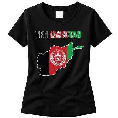 Afghanistan Map Flag Emblem Womens T-Shirt