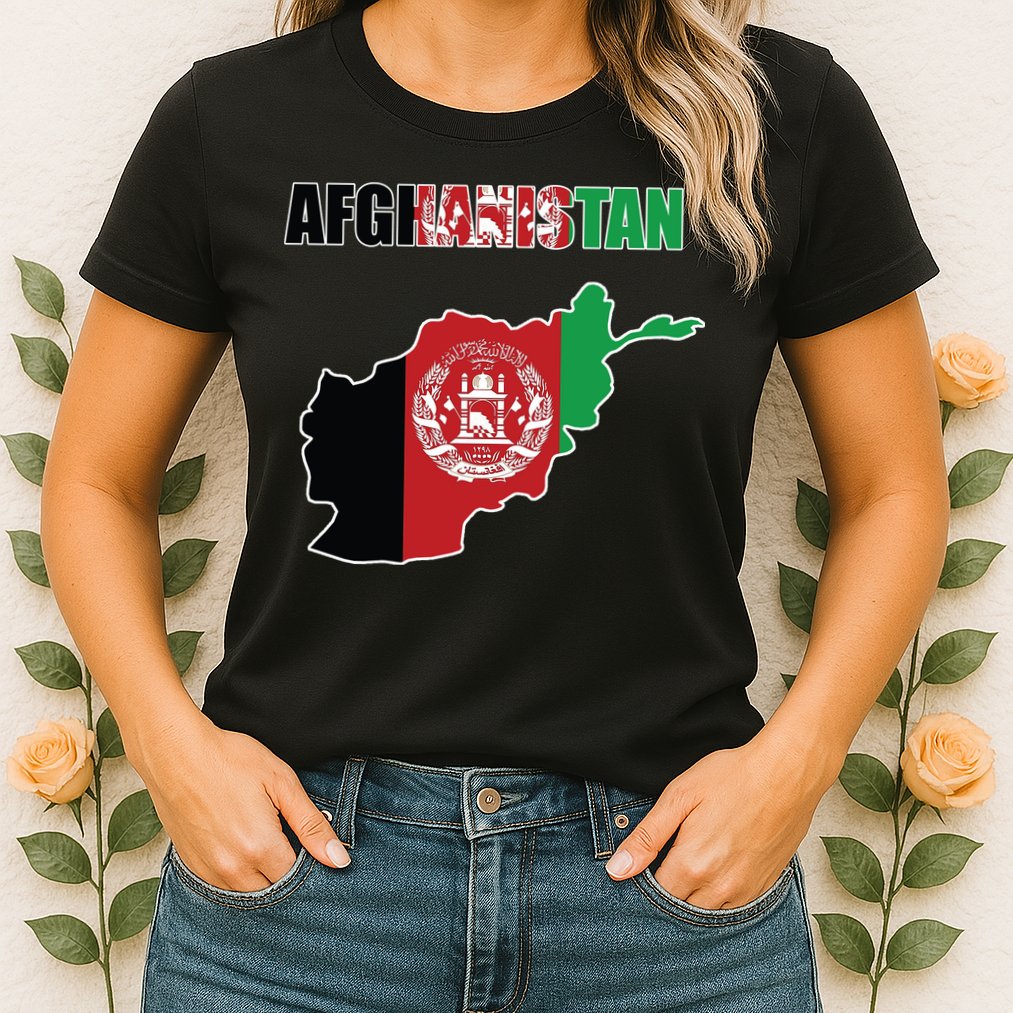 Afghanistan Map Flag Emblem Womens T-Shirt