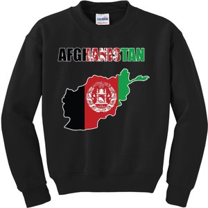 Afghanistan Map Flag Emblem Kids Sweatshirt