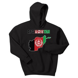 Afghanistan Map Flag Emblem Kids Hoodie