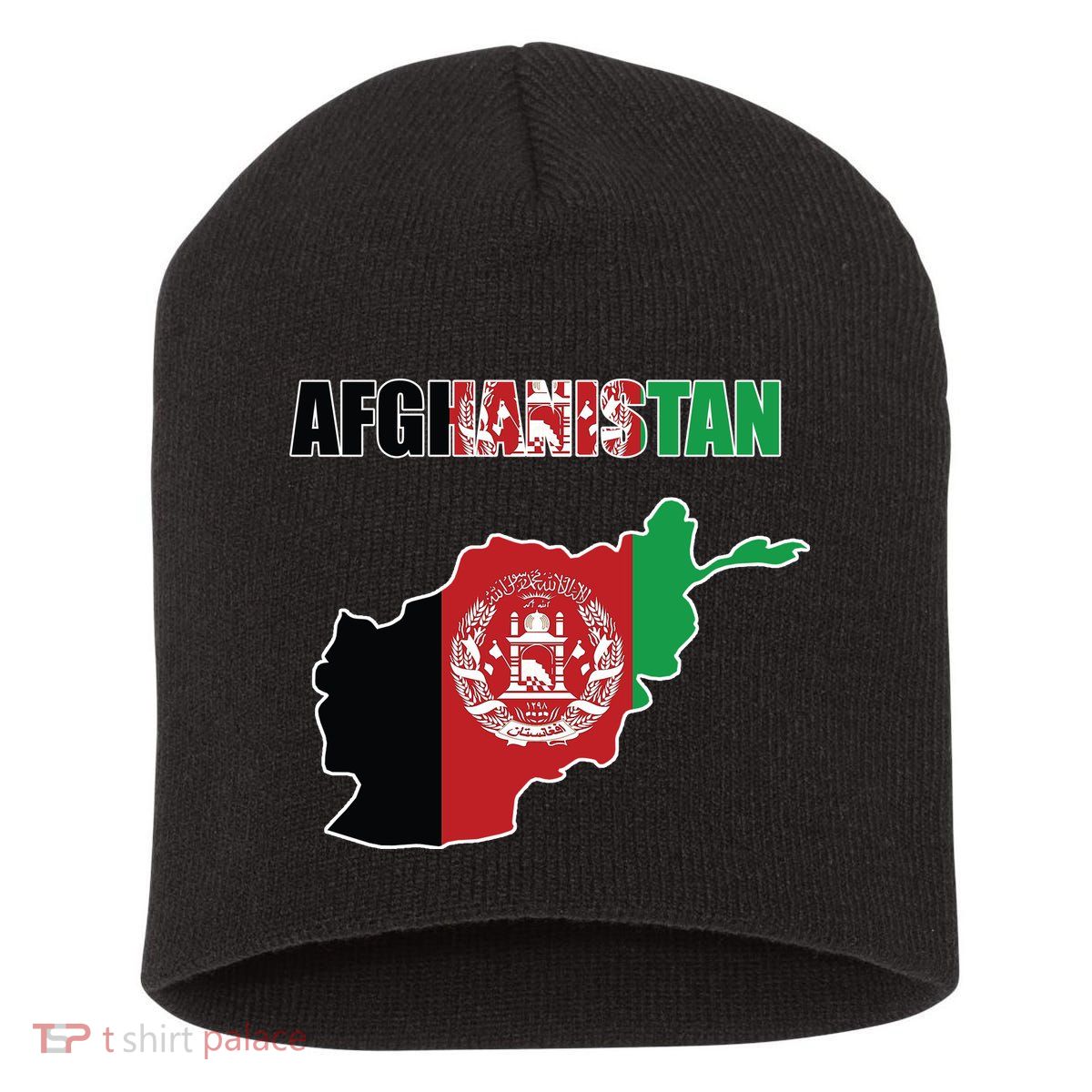 Afghanistan Map Flag Emblem Short Acrylic Beanie
