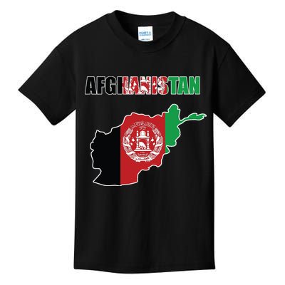 Afghanistan Map Flag Emblem Kids T-Shirt