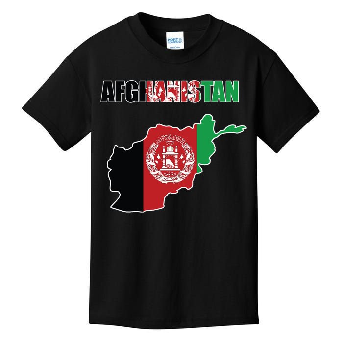 Afghanistan Map Flag Emblem Kids T-Shirt