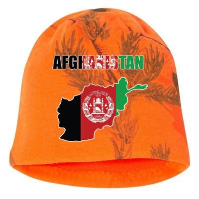 Afghanistan Map Flag Emblem Kati - Camo Knit Beanie