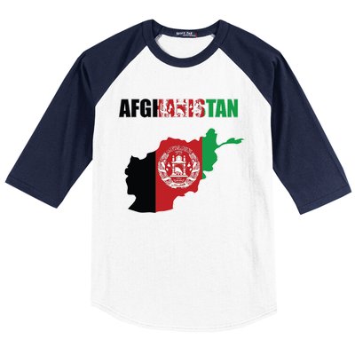 Afghanistan Map Flag Emblem Baseball Sleeve Shirt