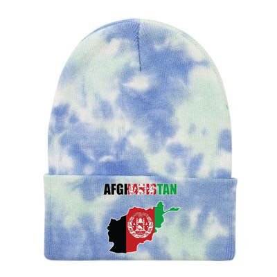 Afghanistan Map Flag Emblem Tie Dye 12in Knit Beanie