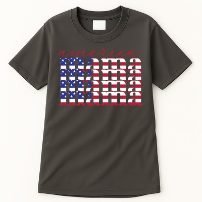 America Mama Flag Memorial Day Gift Mother's Day Tall T-Shirt