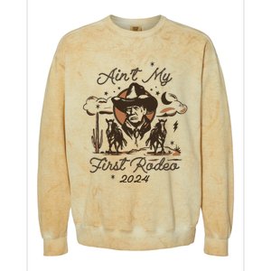 Aint My First Rodeo Trump Western Donald Trump Colorblast Crewneck Sweatshirt