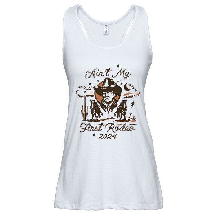 Aint My First Rodeo Trump Western Donald Trump Ladies Essential Flowy Tank