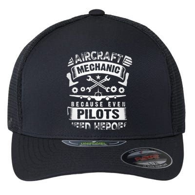 Airplane Mechanic Funny Aviation Technician Flexfit Unipanel Trucker Cap