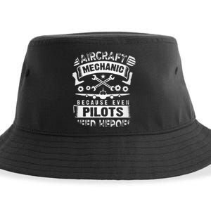 Airplane Mechanic Funny Aviation Technician Sustainable Bucket Hat