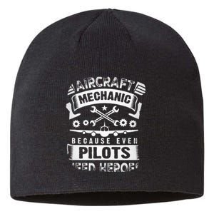 Airplane Mechanic Funny Aviation Technician Sustainable Beanie