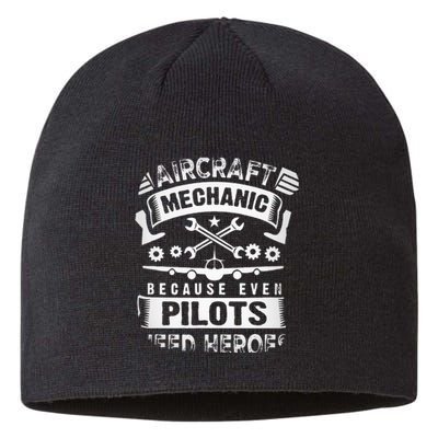 Airplane Mechanic Funny Aviation Technician Sustainable Beanie