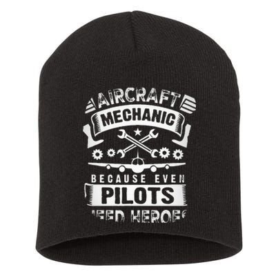 Airplane Mechanic Funny Aviation Technician Short Acrylic Beanie