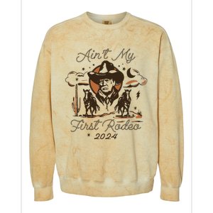 AinT My First Rodeo Trump Colorblast Crewneck Sweatshirt