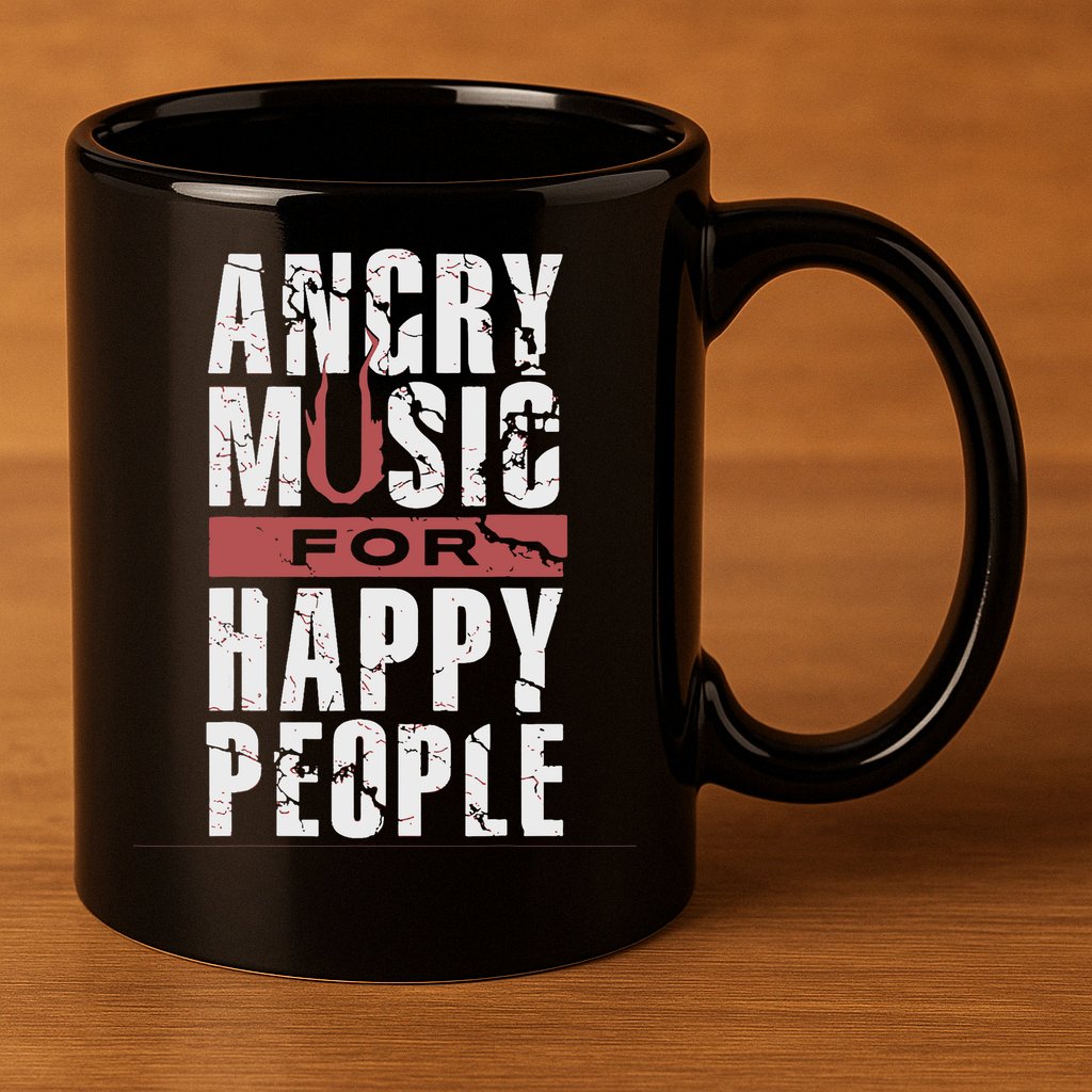 Angry Music For Happy People 11oz C Handle Ceramic Mug