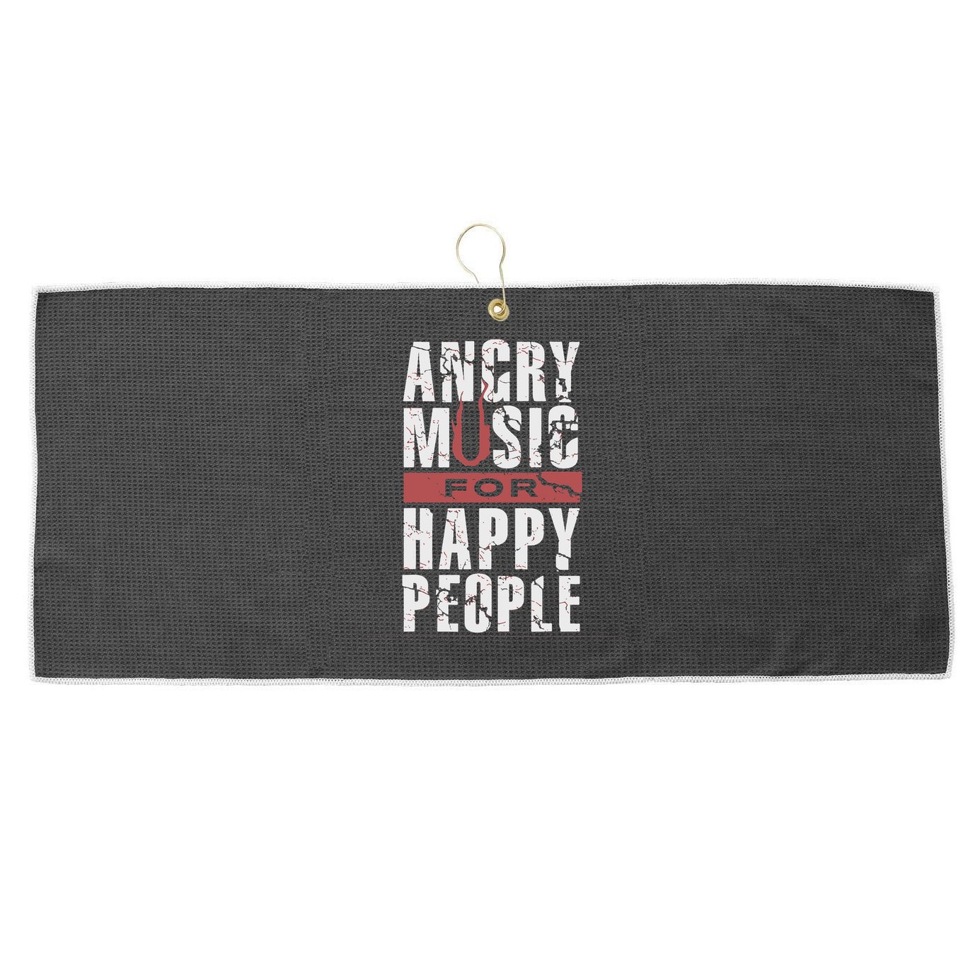 Angry Music For Happy People Large Microfiber Waffle Golf Towel