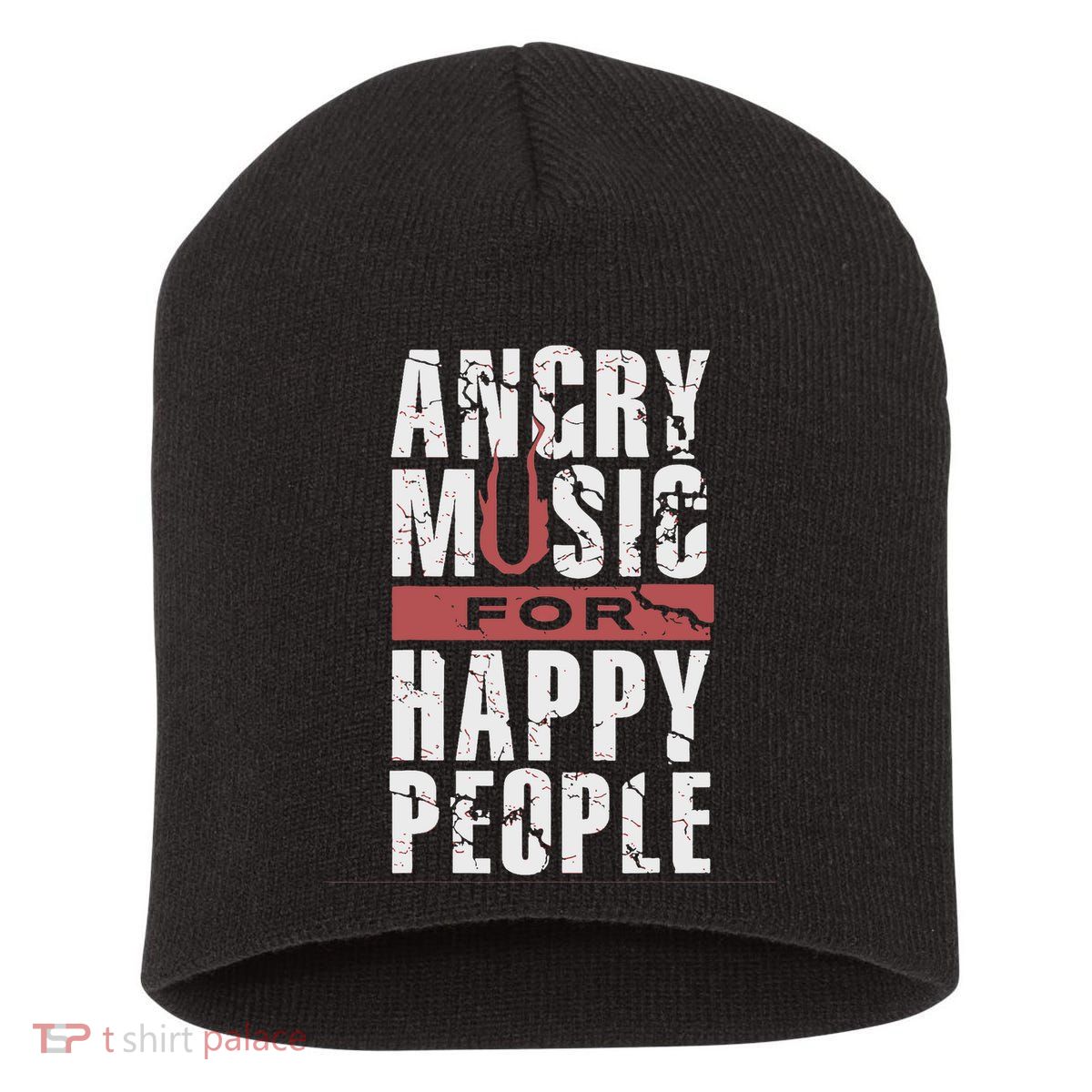 Angry Music For Happy People Short Acrylic Beanie