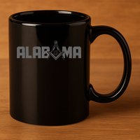 Alabama Mason Freemason Masonic Square & Compass 11oz C Handle Ceramic Mug