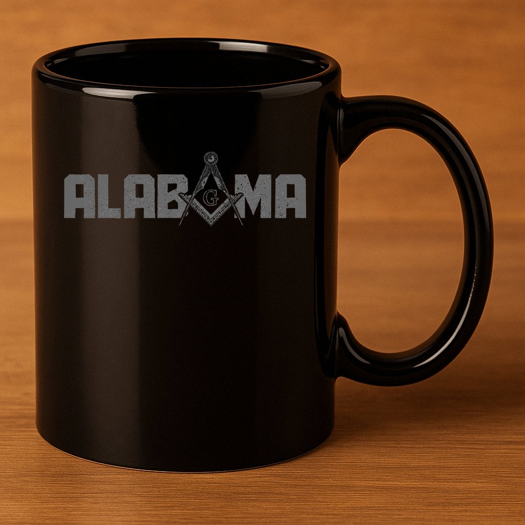 Alabama Mason Freemason Masonic Square & Compass 11oz C Handle Ceramic Mug