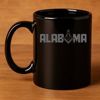 Alabama Mason Freemason Masonic Square & Compass 11oz C Handle Ceramic Mug