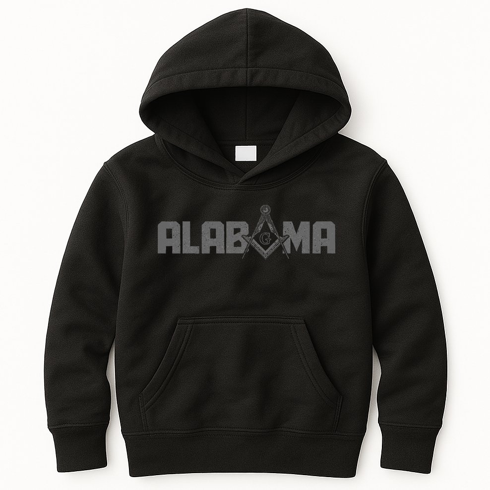 Alabama Mason Freemason Masonic Square & Compass Kids Hoodie
