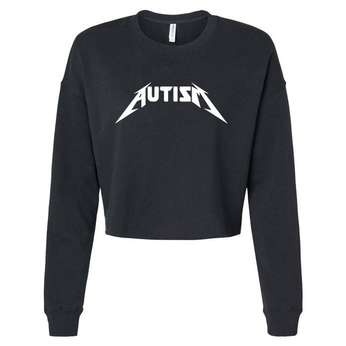 Autism Meme Funny Gify Meme Cropped Pullover Crew